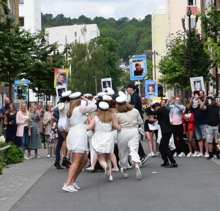 Grupp av elever, Studenten pÃƒÂ¥ Vettergymnasiet